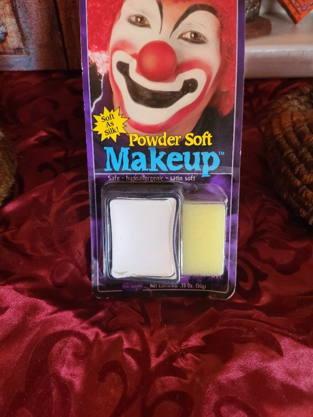 VTG Fun World White Clown Makeup NEW Cream to Powder USA Made Safe Hypoallergeni